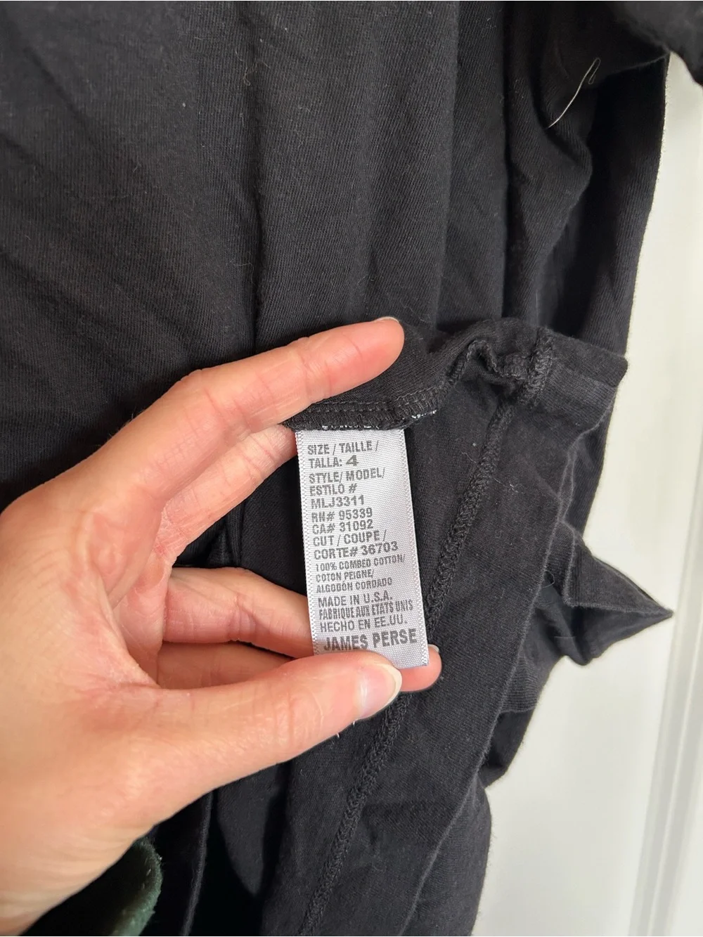 James Perse Black Short Sleeve Crew Tee
